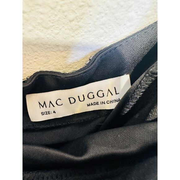 MAC DUGGAL Black One Shoulder Embellished Tulle Mini Party Formal Gown Dress 4 - Picture 7 of 16